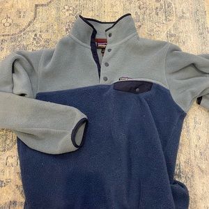Two tone Fleece half button up pullover